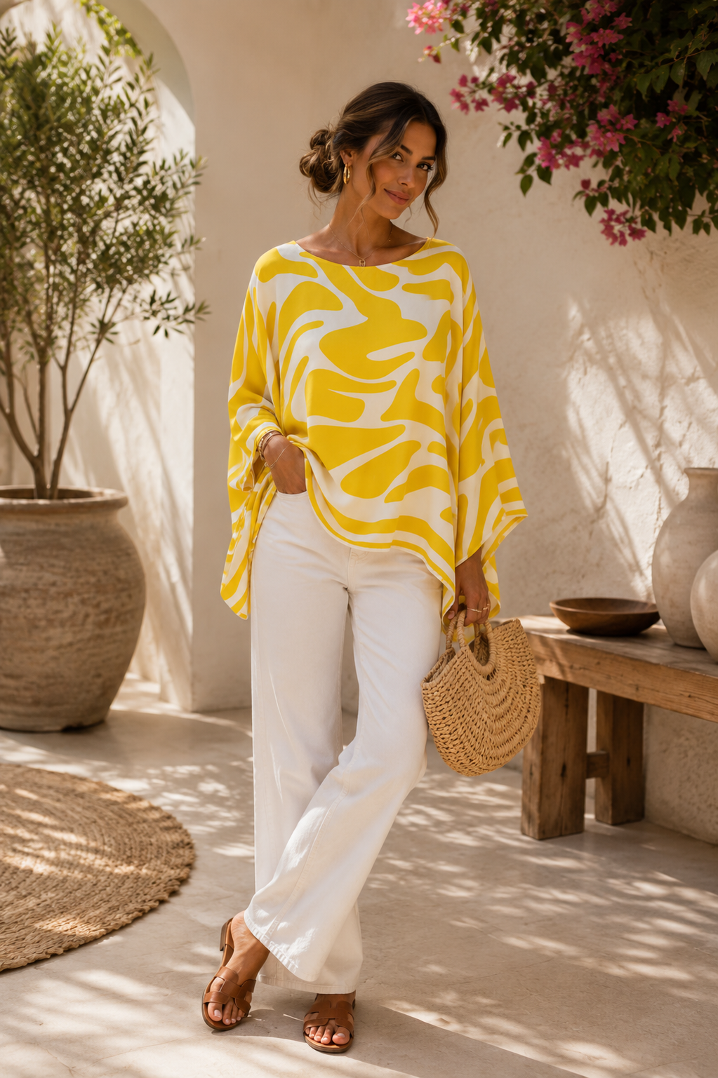 Blusa Sofía – Estampado Elegante | Corte Fluido y Oversize