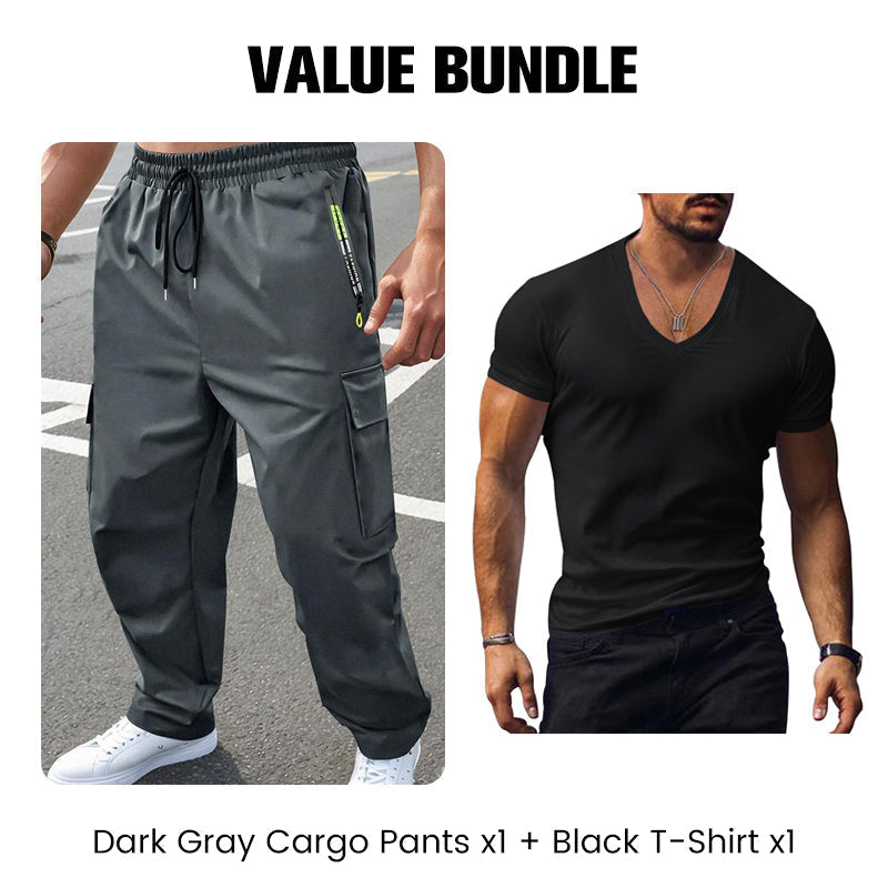 ⏰ 50 % RABATT – Nur für kurze Zeit 🛠️ Herren Cargo-Hose 🌿 Strapazierfähig, Mehrere Taschen & Lockere Passform für Outdoor und Freizeit