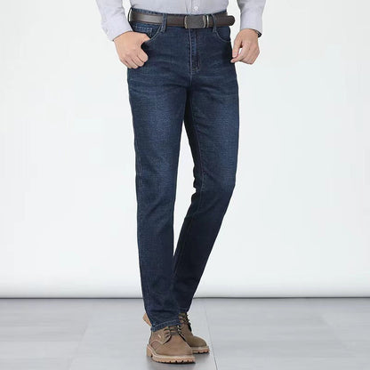 👖 Herren-Jeans – mittelhoher Bund, gerader Schnitt, Stretch-Baumwolle, figurbetont & bequem für Alltag & Arbeit 🧵