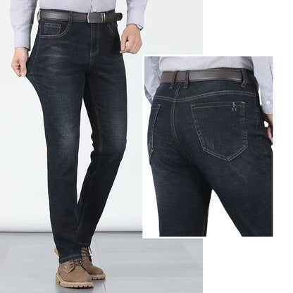 👖 Herren-Jeans – mittelhoher Bund, gerader Schnitt, Stretch-Baumwolle, figurbetont & bequem für Alltag & Arbeit 🧵