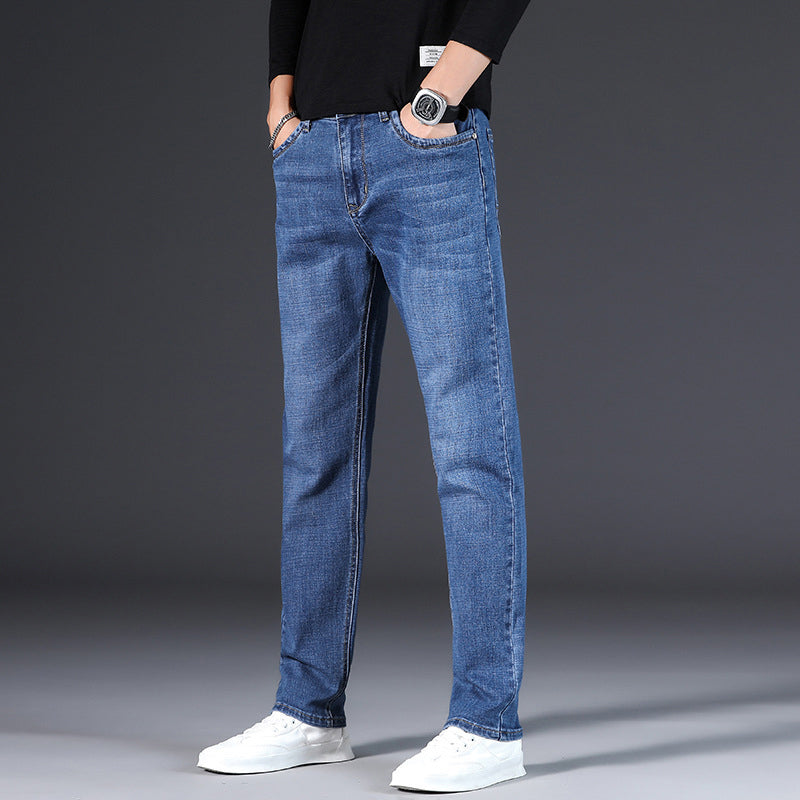 👖 Herren-Jeans – mittelhoher Bund, gerader Schnitt, Stretch-Baumwolle, figurbetont & bequem für Alltag & Arbeit 🧵