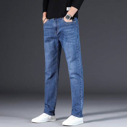 👖 Herren-Jeans – mittelhoher Bund, gerader Schnitt, Stretch-Baumwolle, figurbetont & bequem für Alltag & Arbeit 🧵
