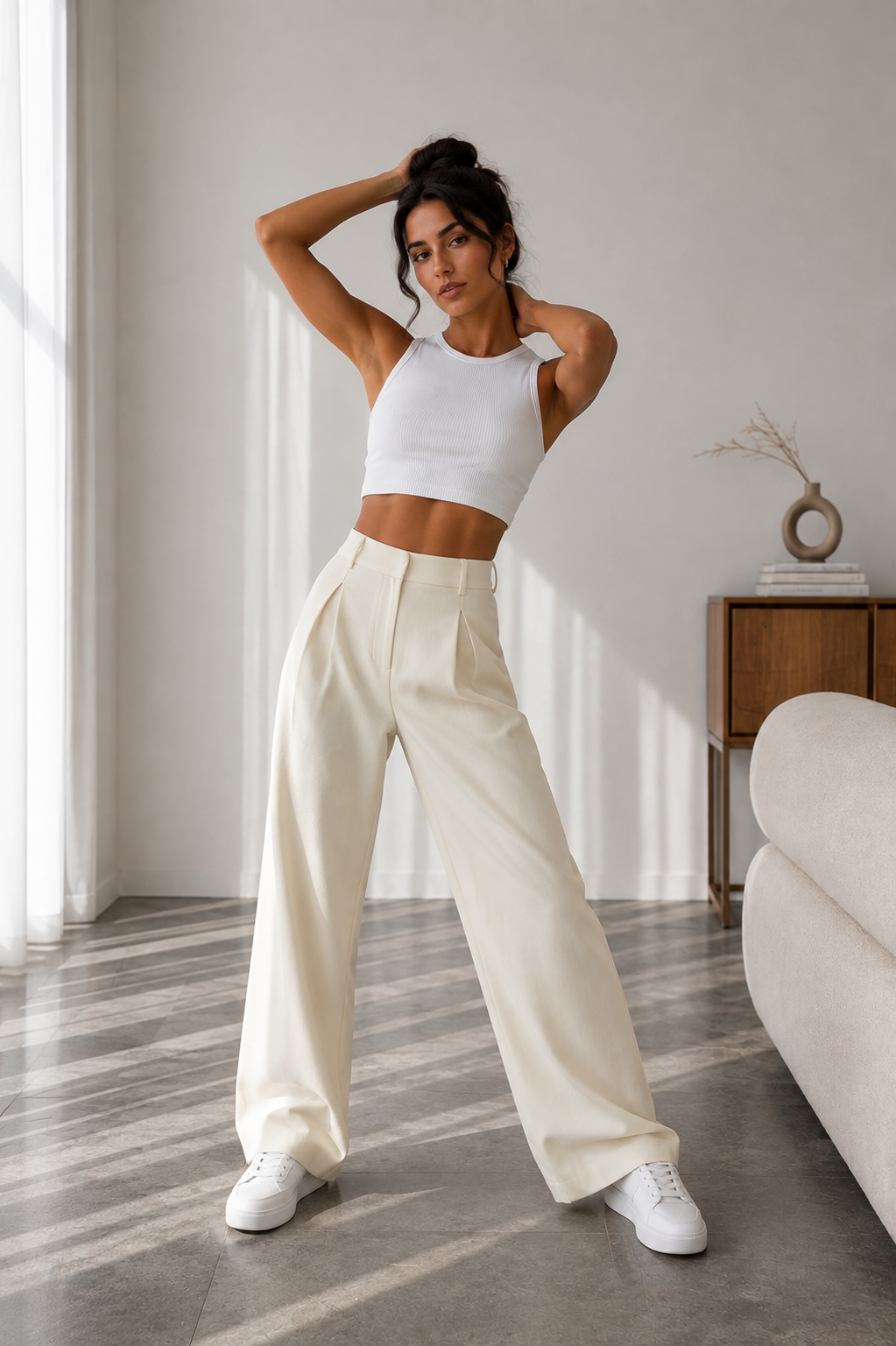 Pantalón Valeria™ – Tiro Alto y Pierna Ancha