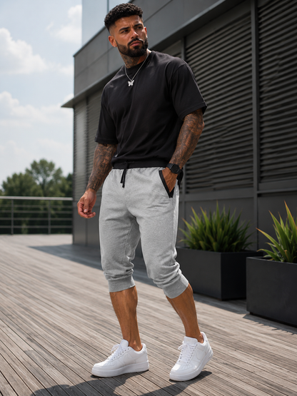 Pantalones Capri  para Hombre con Cintura Elástica y Cordón | Pantalón Casual Ligero para Verano