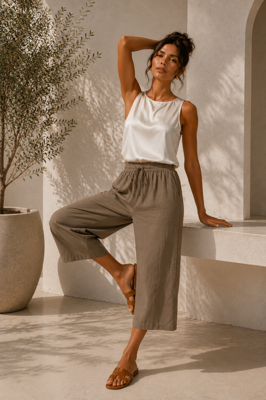 Nora | Pantalón Culotte Fluido de Cintura Ajustable