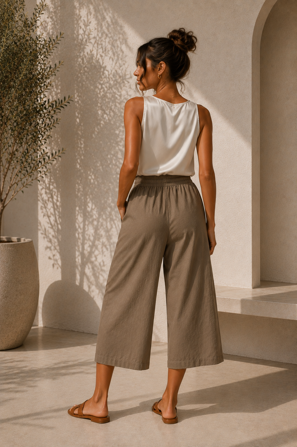Nora | Pantalón Culotte Fluido de Cintura Ajustable