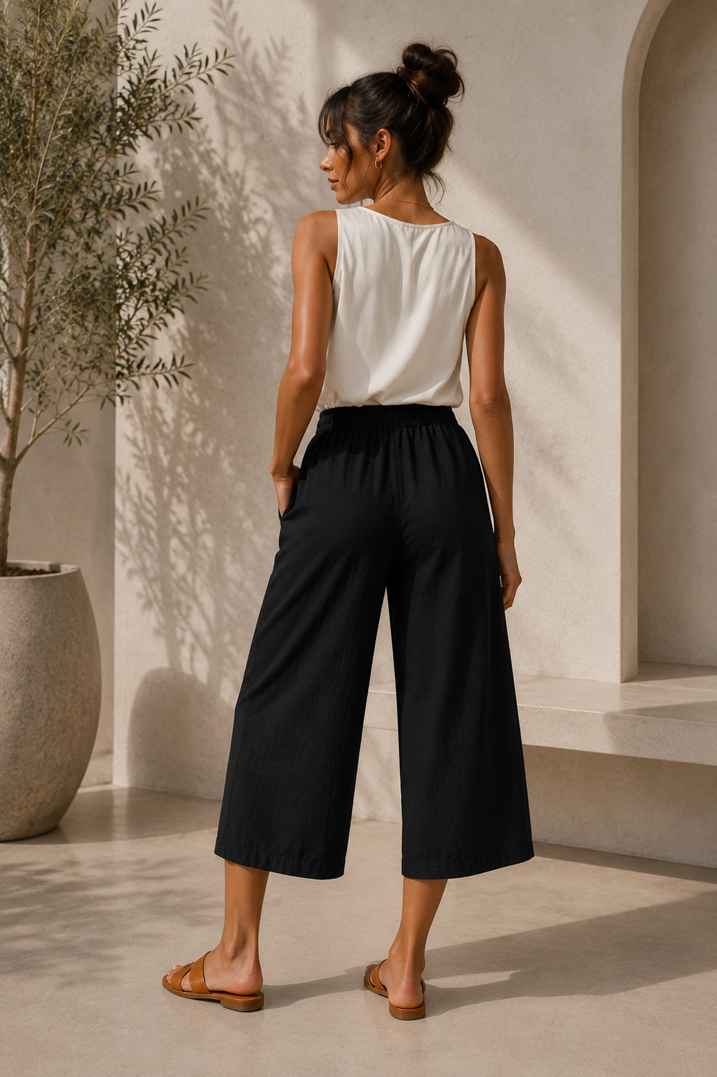Nora | Pantalón Culotte Fluido de Cintura Ajustable