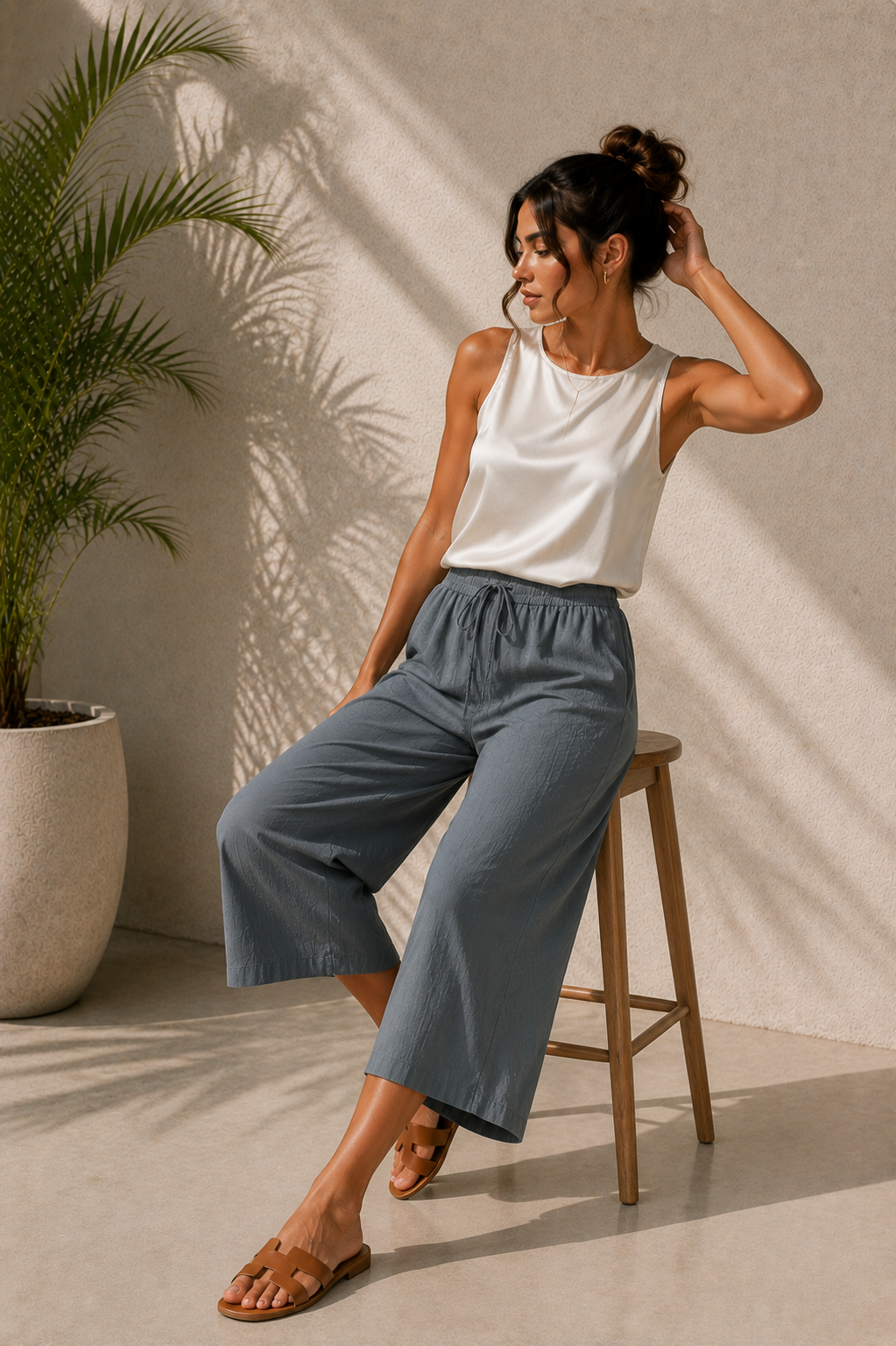Nora | Pantalón Culotte Fluido de Cintura Ajustable