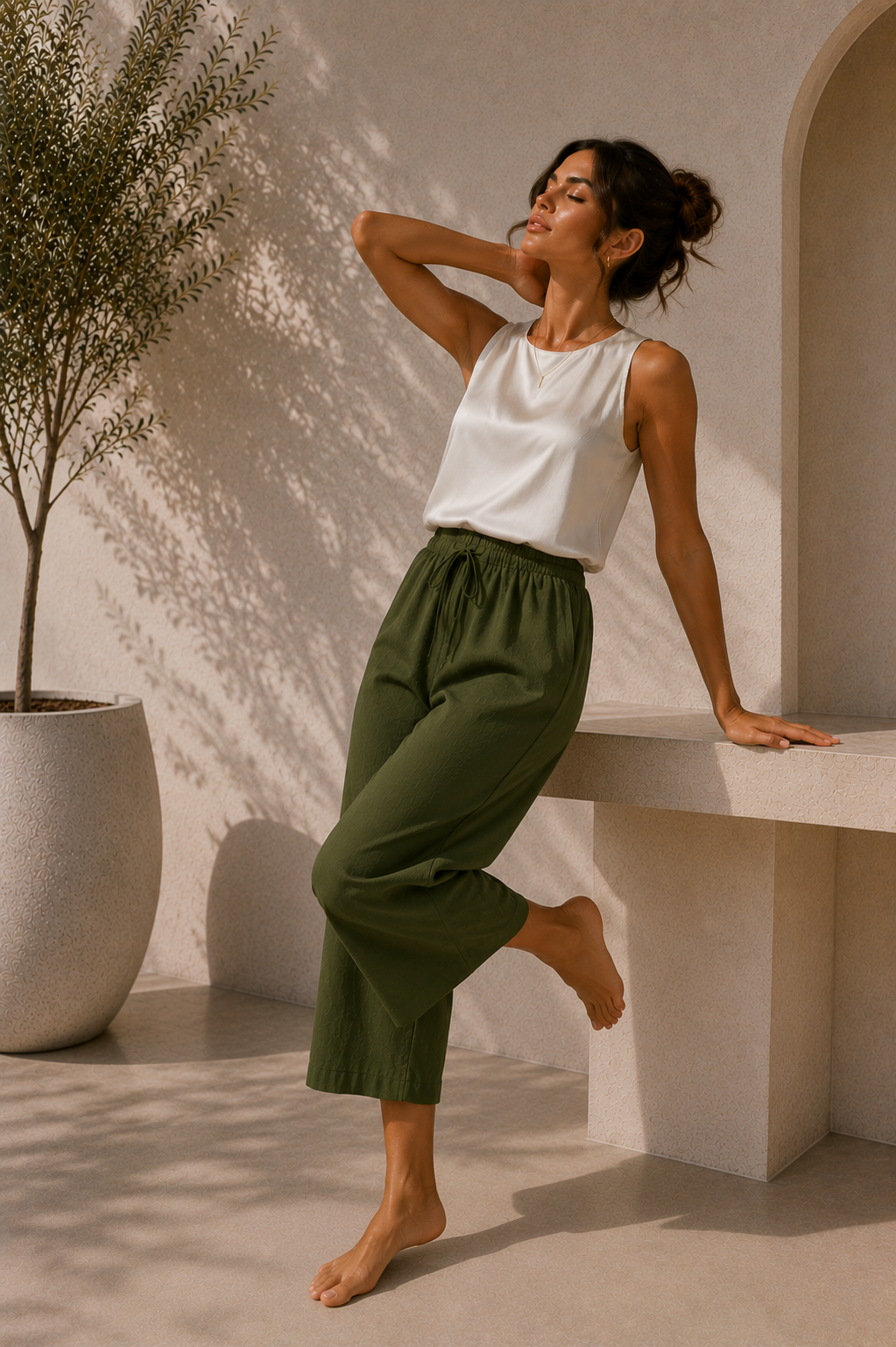 Nora | Pantalón Culotte Fluido de Cintura Ajustable