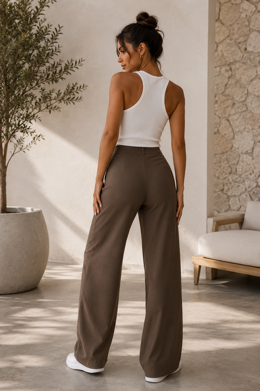 Pantalón Valeria™ – Tiro Alto y Pierna Ancha