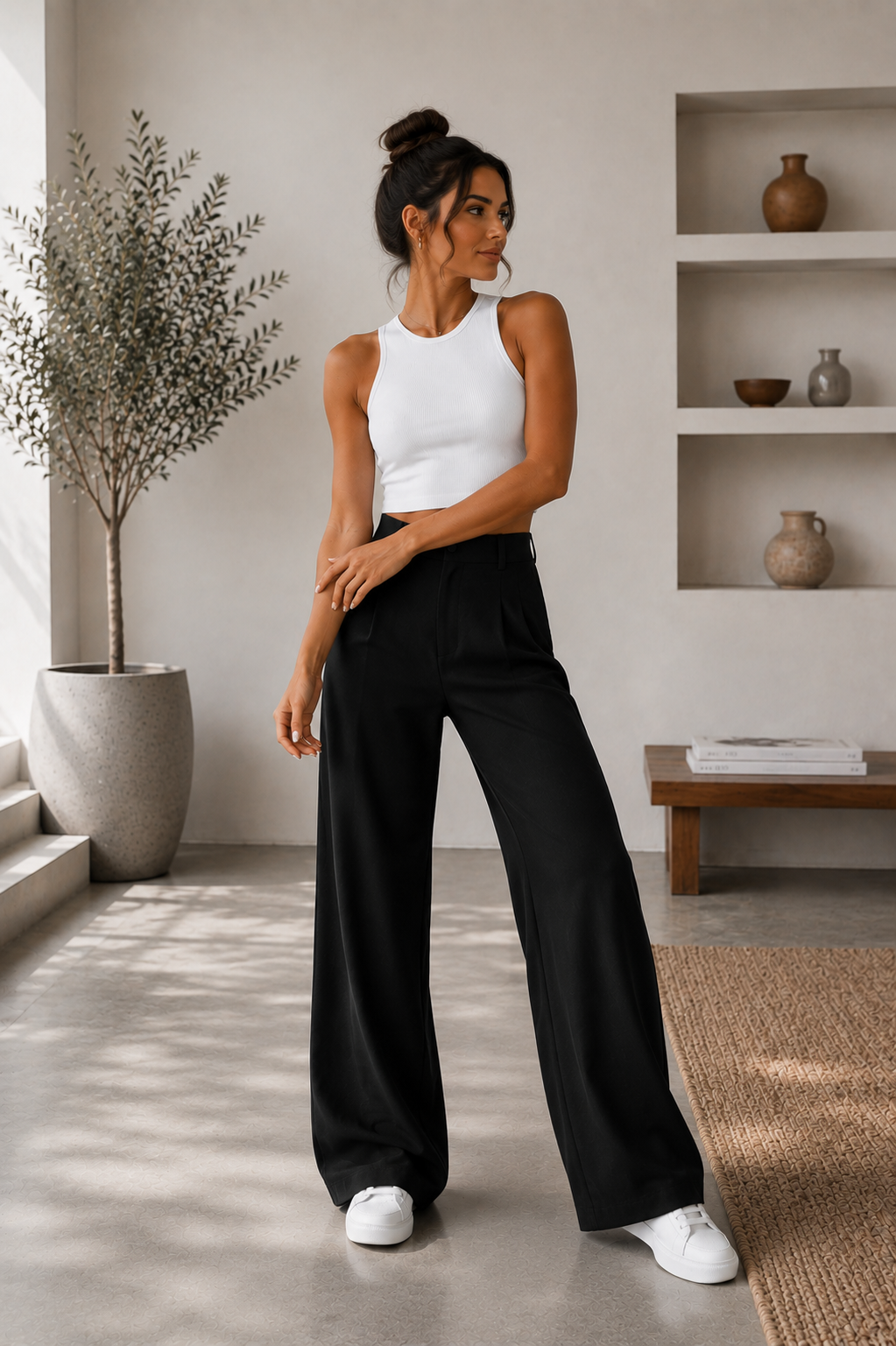 Pantalón Valeria™ – Tiro Alto y Pierna Ancha