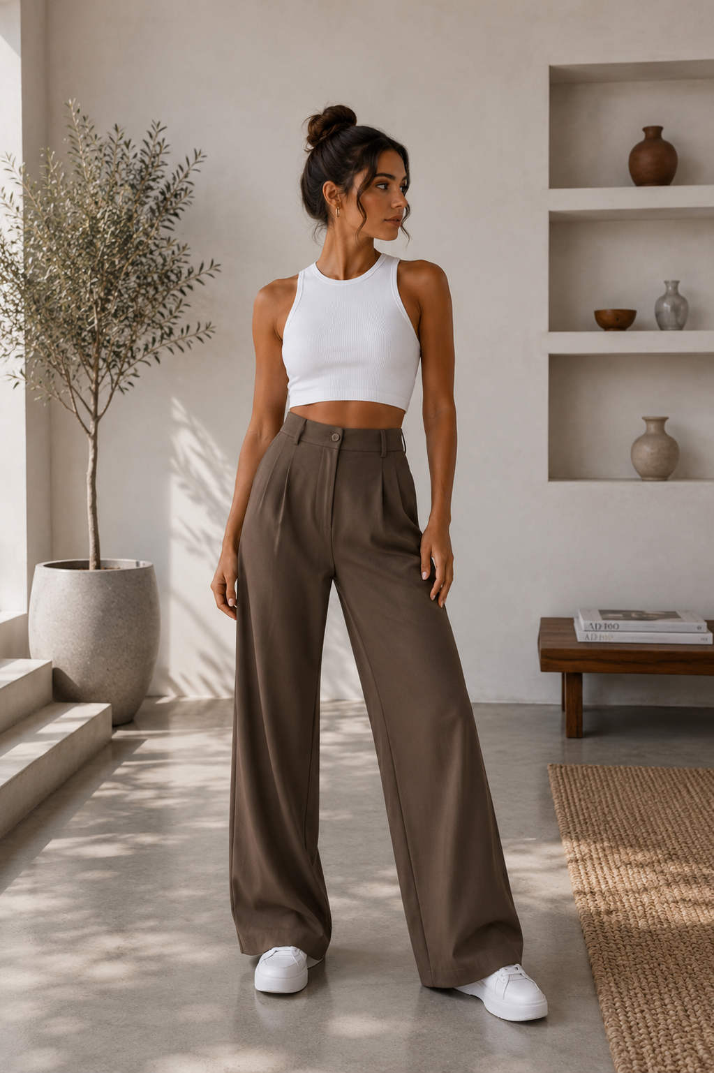 Pantalón Valeria™ – Tiro Alto y Pierna Ancha