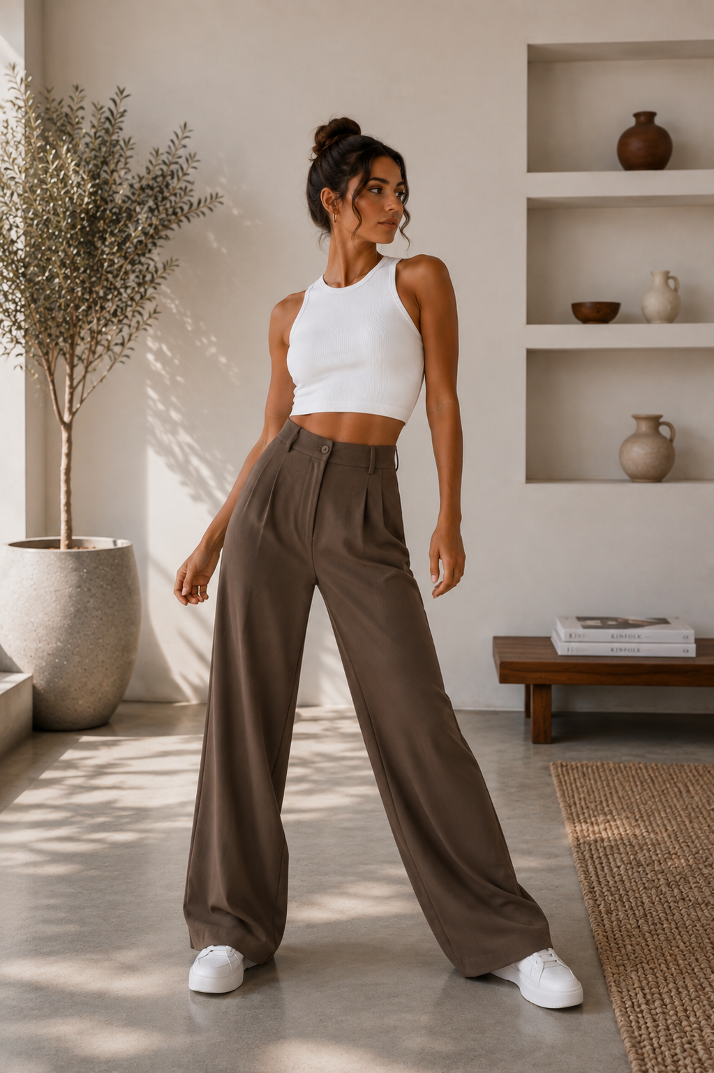 Pantalón Valeria™ – Tiro Alto y Pierna Ancha