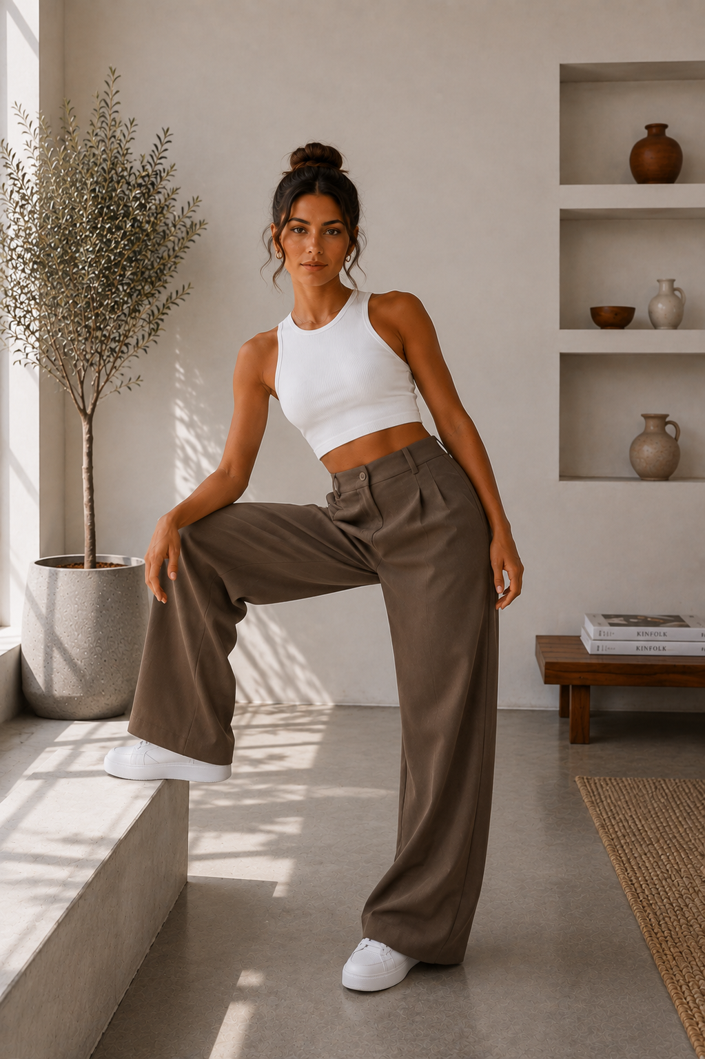 Pantalón Valeria™ – Tiro Alto y Pierna Ancha