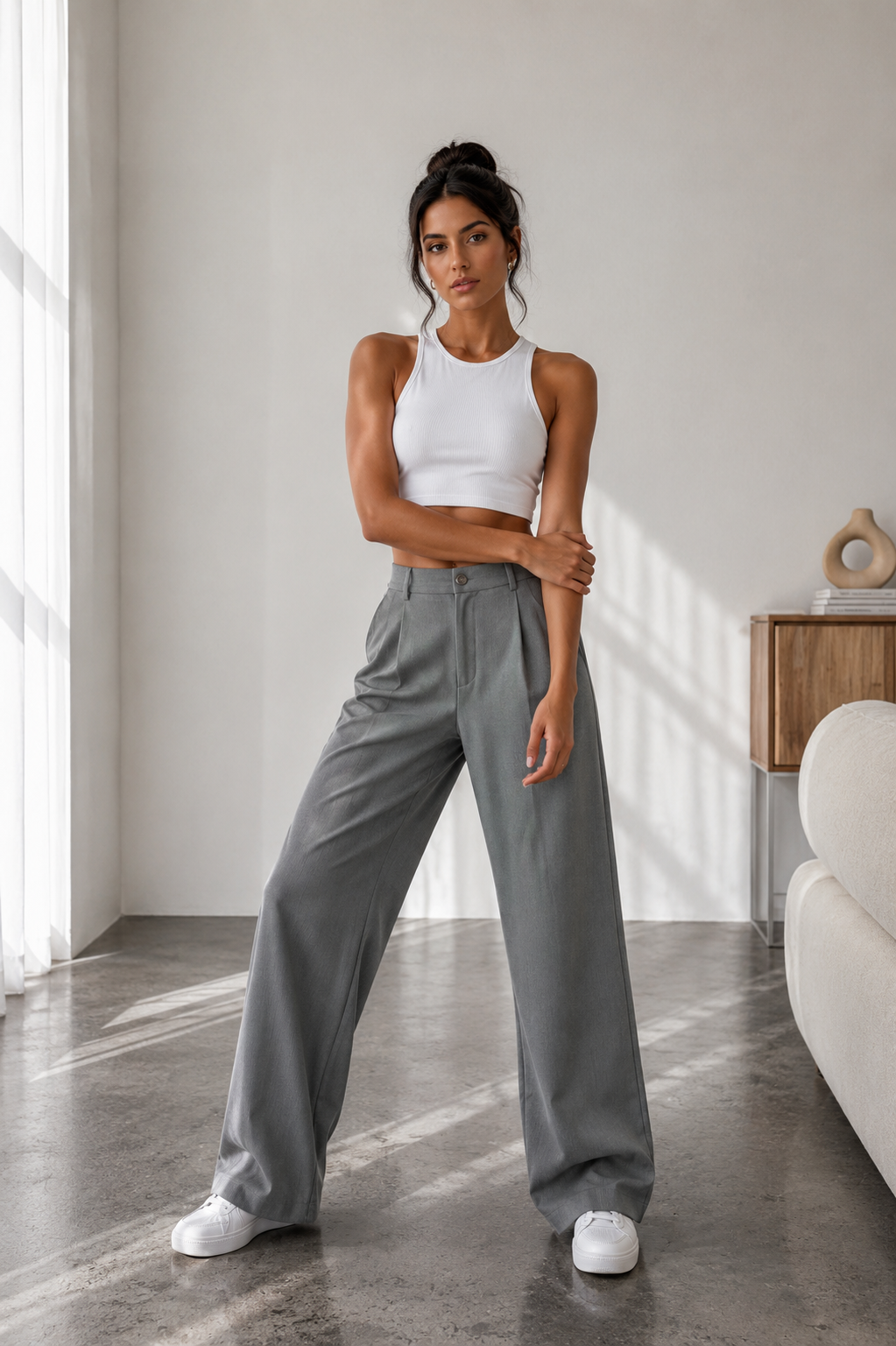 Pantalón Valeria™ – Tiro Alto y Pierna Ancha