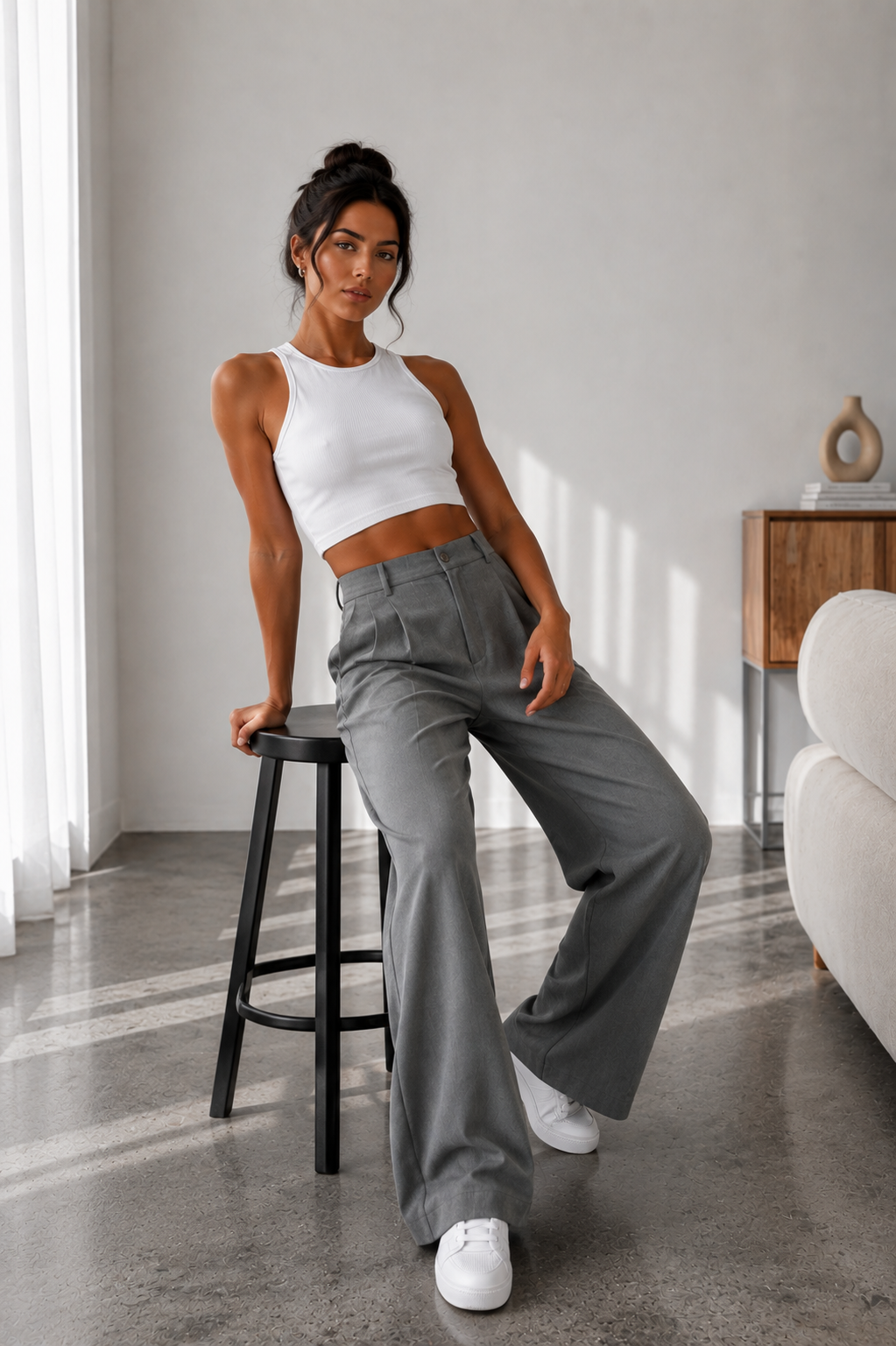 Pantalón Valeria™ – Tiro Alto y Pierna Ancha