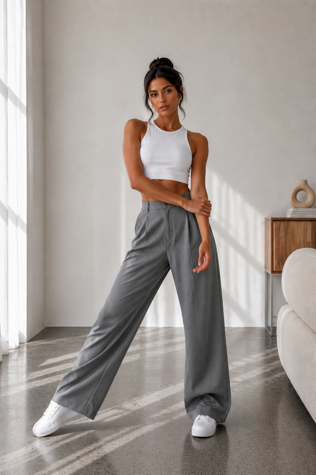 Pantalón Valeria™ – Tiro Alto y Pierna Ancha