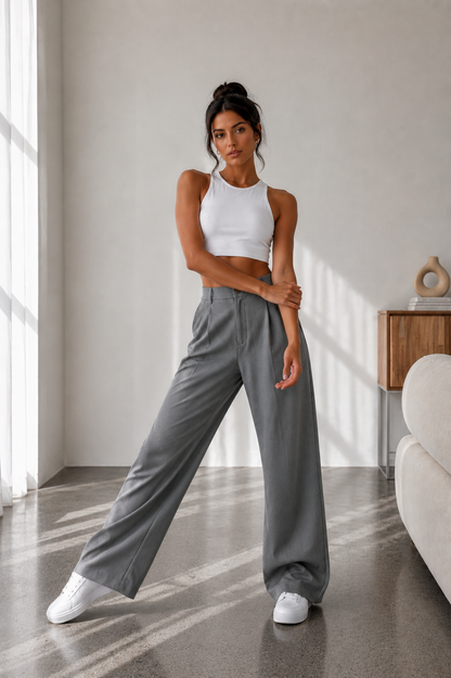 Pantalón Valeria™ – Tiro Alto y Pierna Ancha