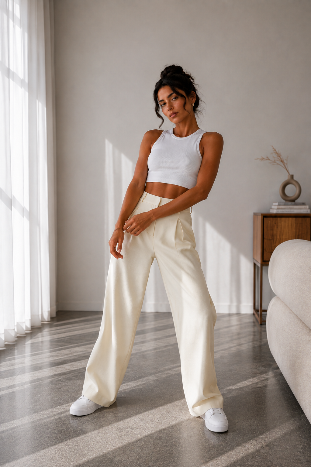 Pantalón Valeria™ – Tiro Alto y Pierna Ancha