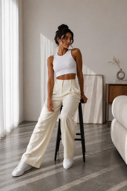 Pantalón Valeria™ – Tiro Alto y Pierna Ancha