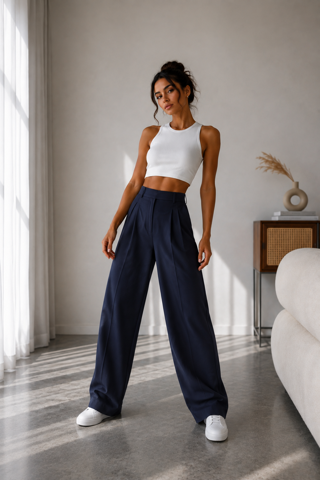 Pantalón Valeria™ – Tiro Alto y Pierna Ancha
