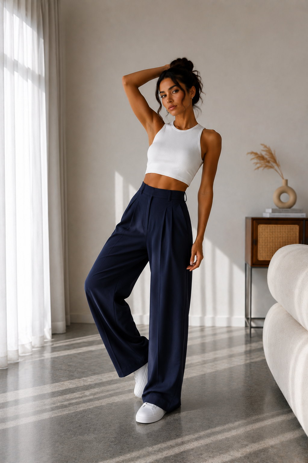 Pantalón Valeria™ – Tiro Alto y Pierna Ancha