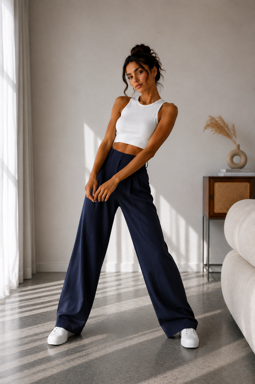 Pantalón Valeria™ – Tiro Alto y Pierna Ancha