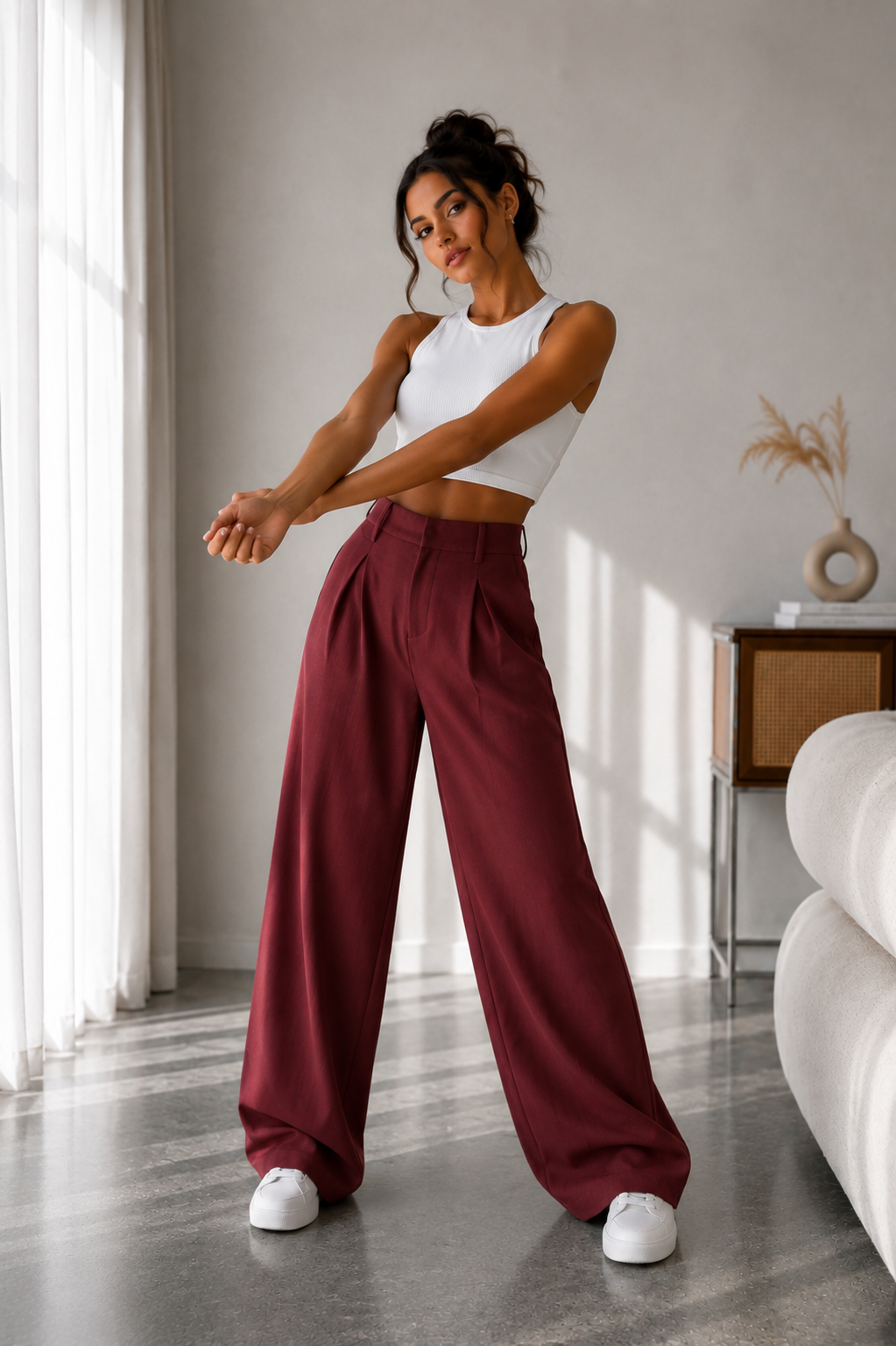 Pantalón Valeria™ – Tiro Alto y Pierna Ancha