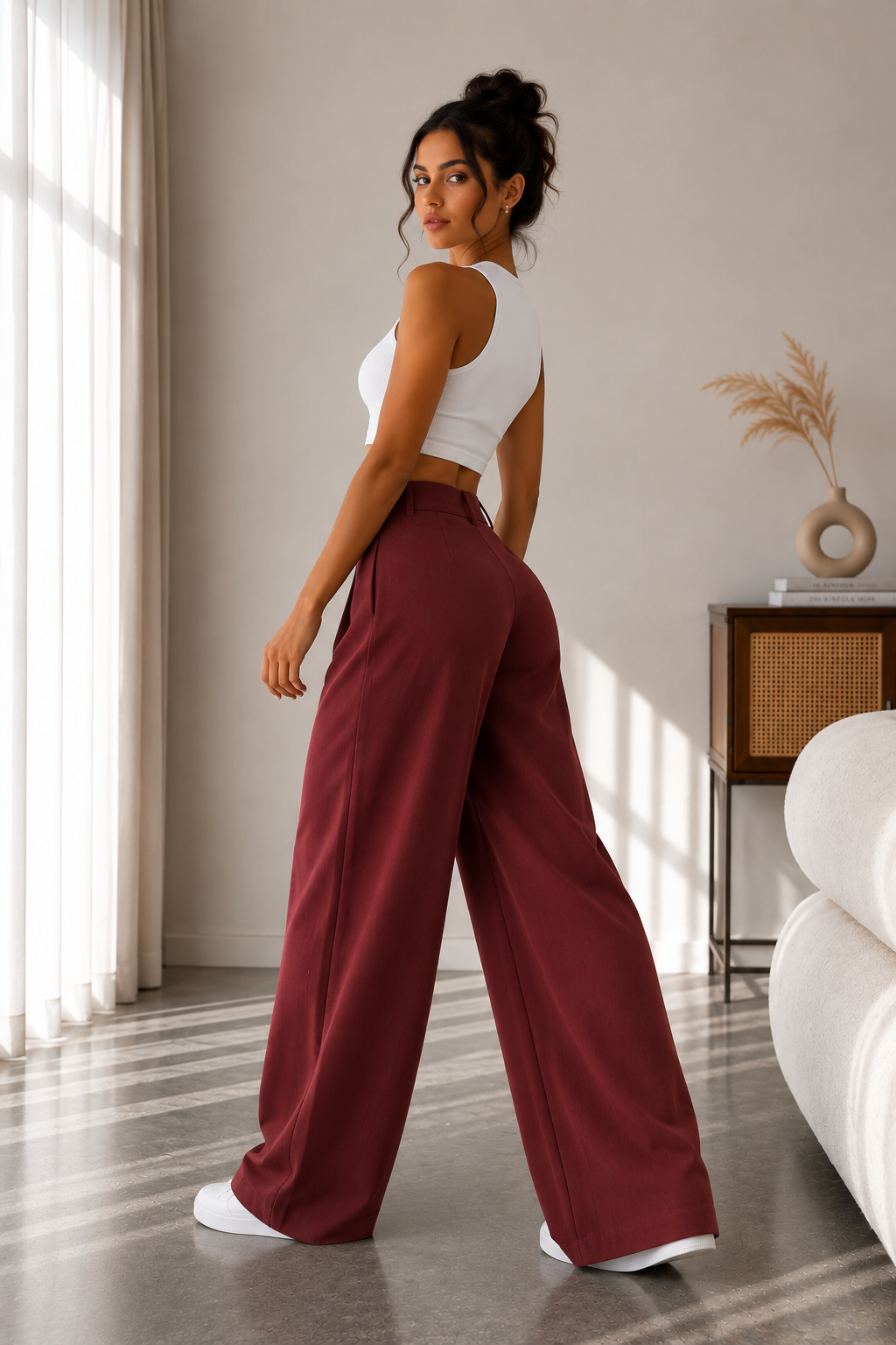 Pantalón Valeria™ – Tiro Alto y Pierna Ancha