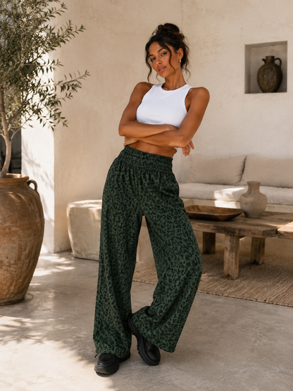 Pantalón Amara™ – Leopardo de Pierna Ancha