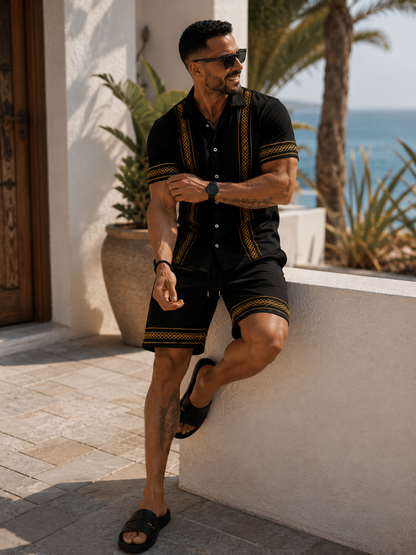 Conjunto Santorini – Camisa Bordada y Pantalón Corto