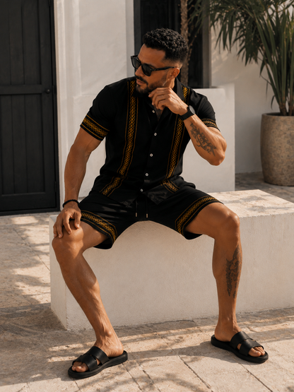 Conjunto Santorini – Camisa Bordada y Pantalón Corto