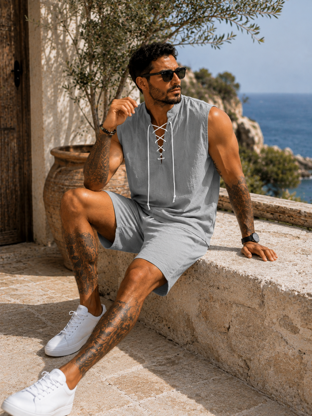 Conjunto Santorini™ – Elegancia Mediterránea de Verano