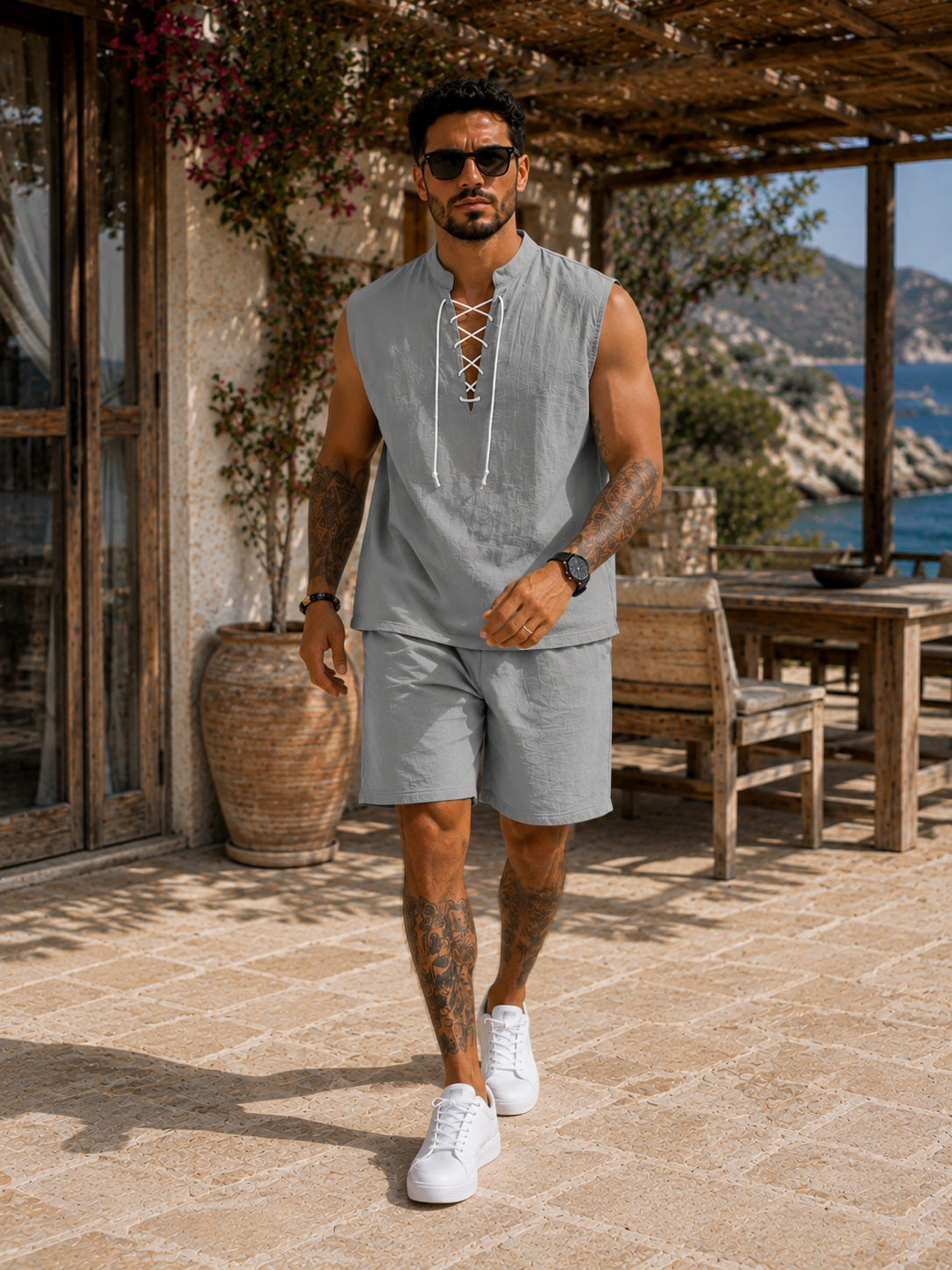 Conjunto Santorini™ – Elegancia Mediterránea de Verano