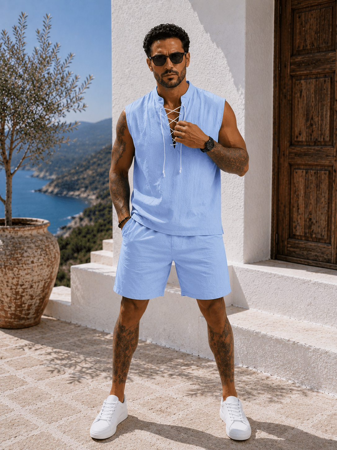 Conjunto Santorini™ – Elegancia Mediterránea de Verano