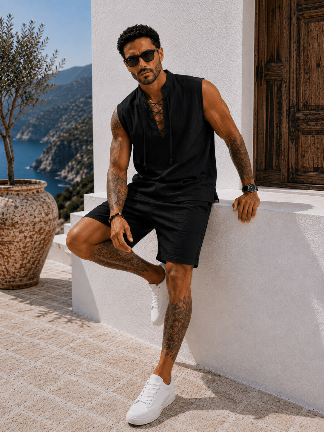 Conjunto Santorini™ – Elegancia Mediterránea de Verano