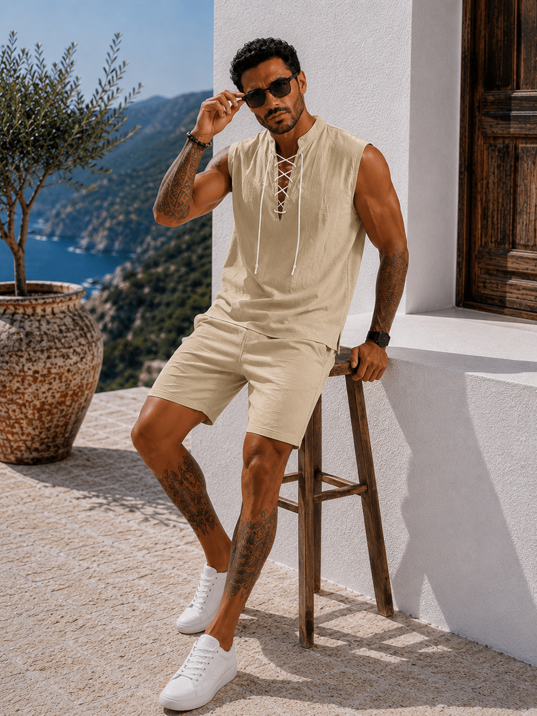 Conjunto Santorini™ – Elegancia Mediterránea de Verano