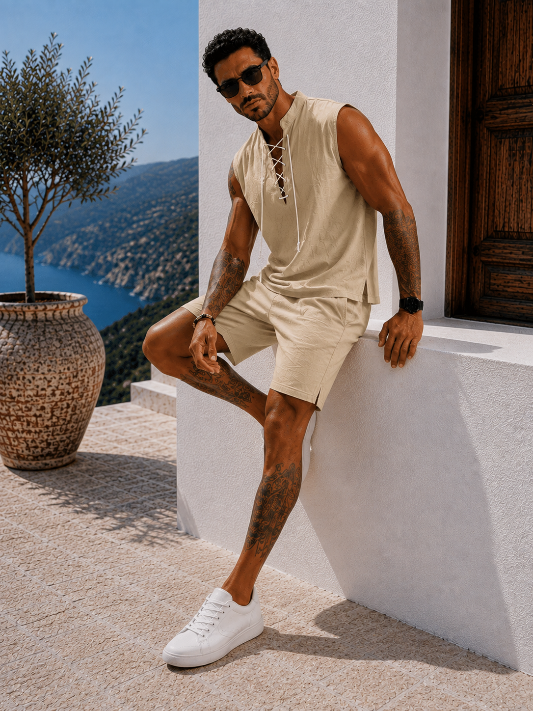 Conjunto Santorini™ – Elegancia Mediterránea de Verano