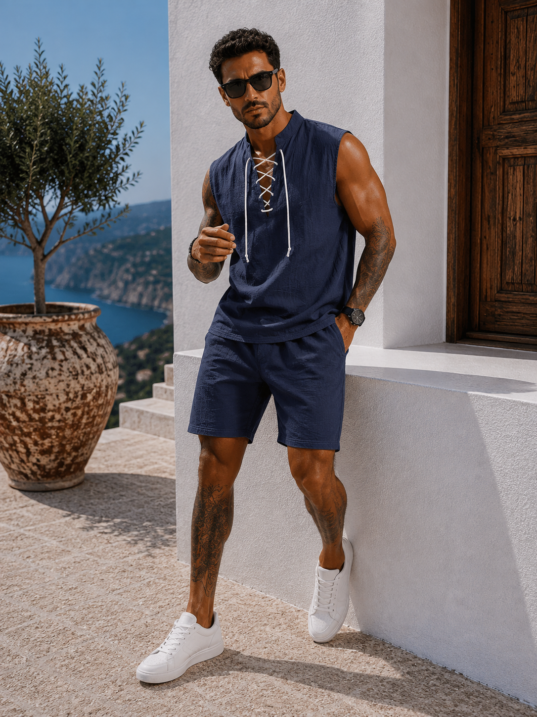 Conjunto Santorini™ – Elegancia Mediterránea de Verano