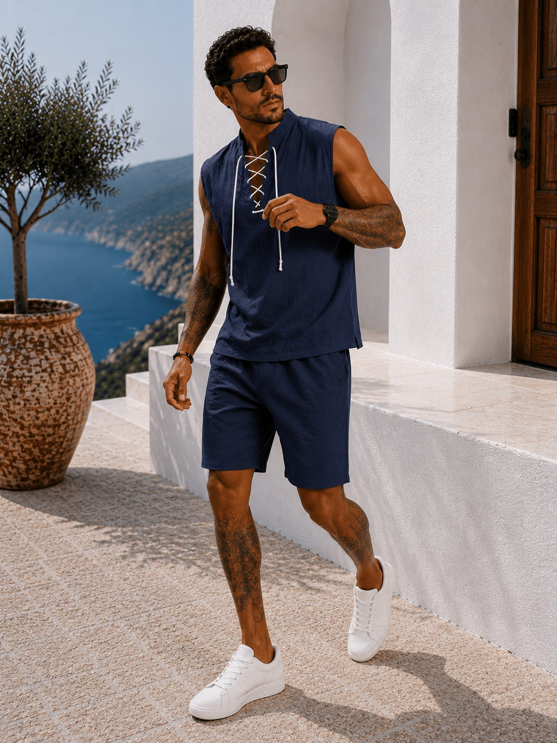 Conjunto Santorini™ – Elegancia Mediterránea de Verano