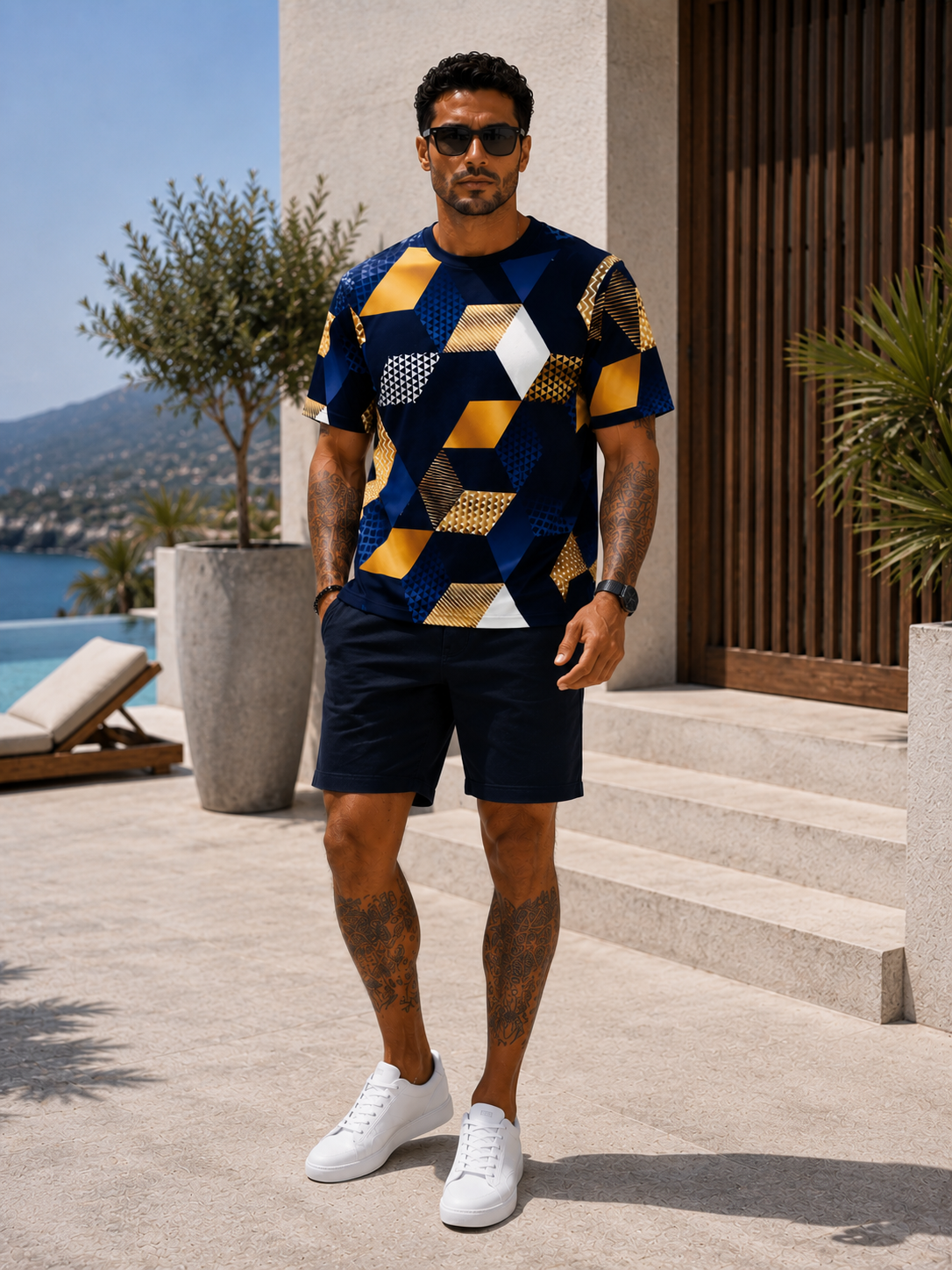 Camiseta Élite™ – Diseño Geométrico 3D Premium