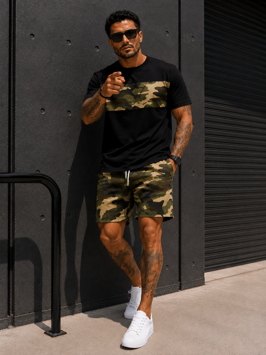 Conjunto Camo Urban™ – Camiseta + Shorts de Camuflaje