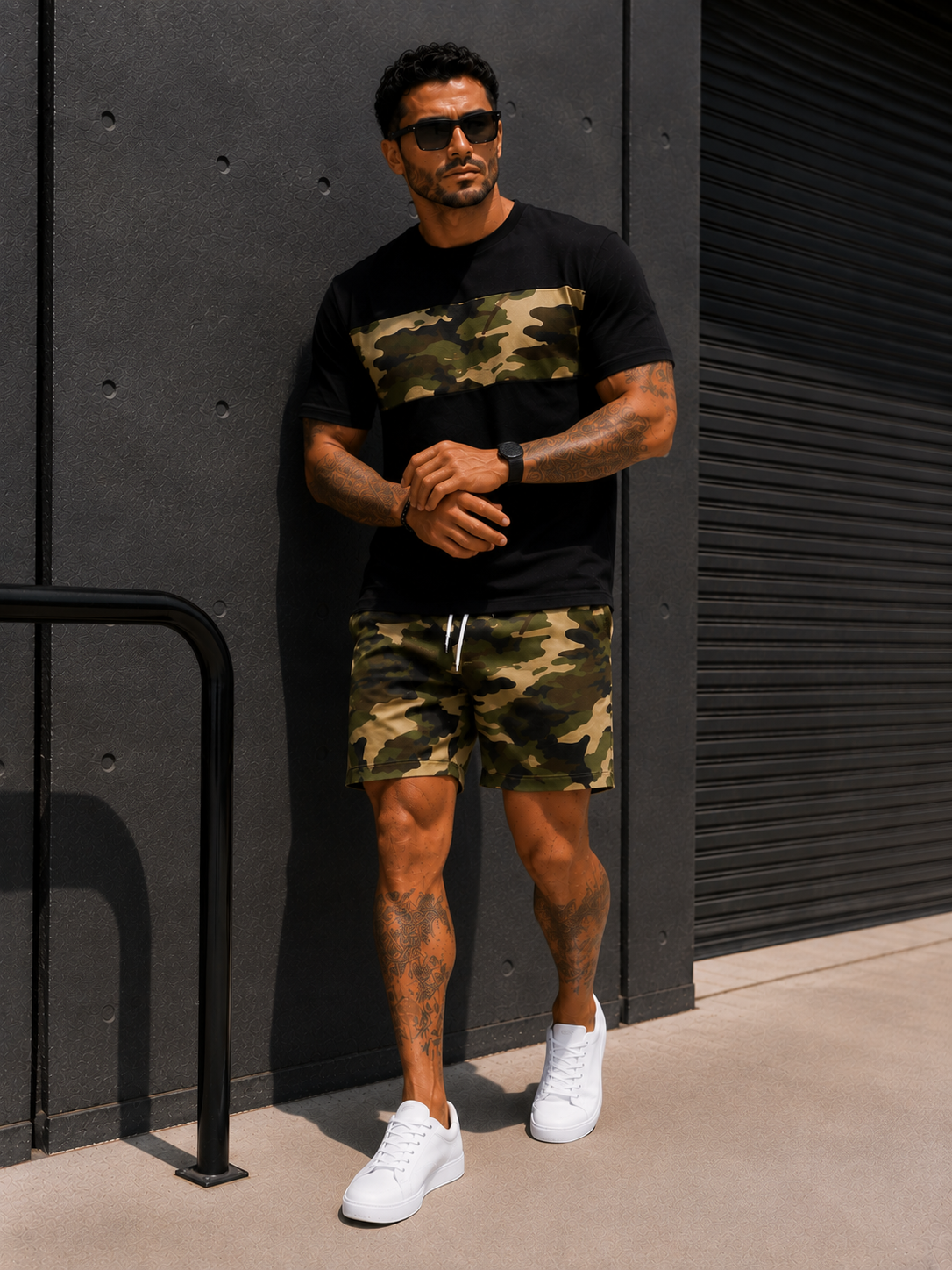 Conjunto Camo Urban™ – Camiseta + Shorts de Camuflaje