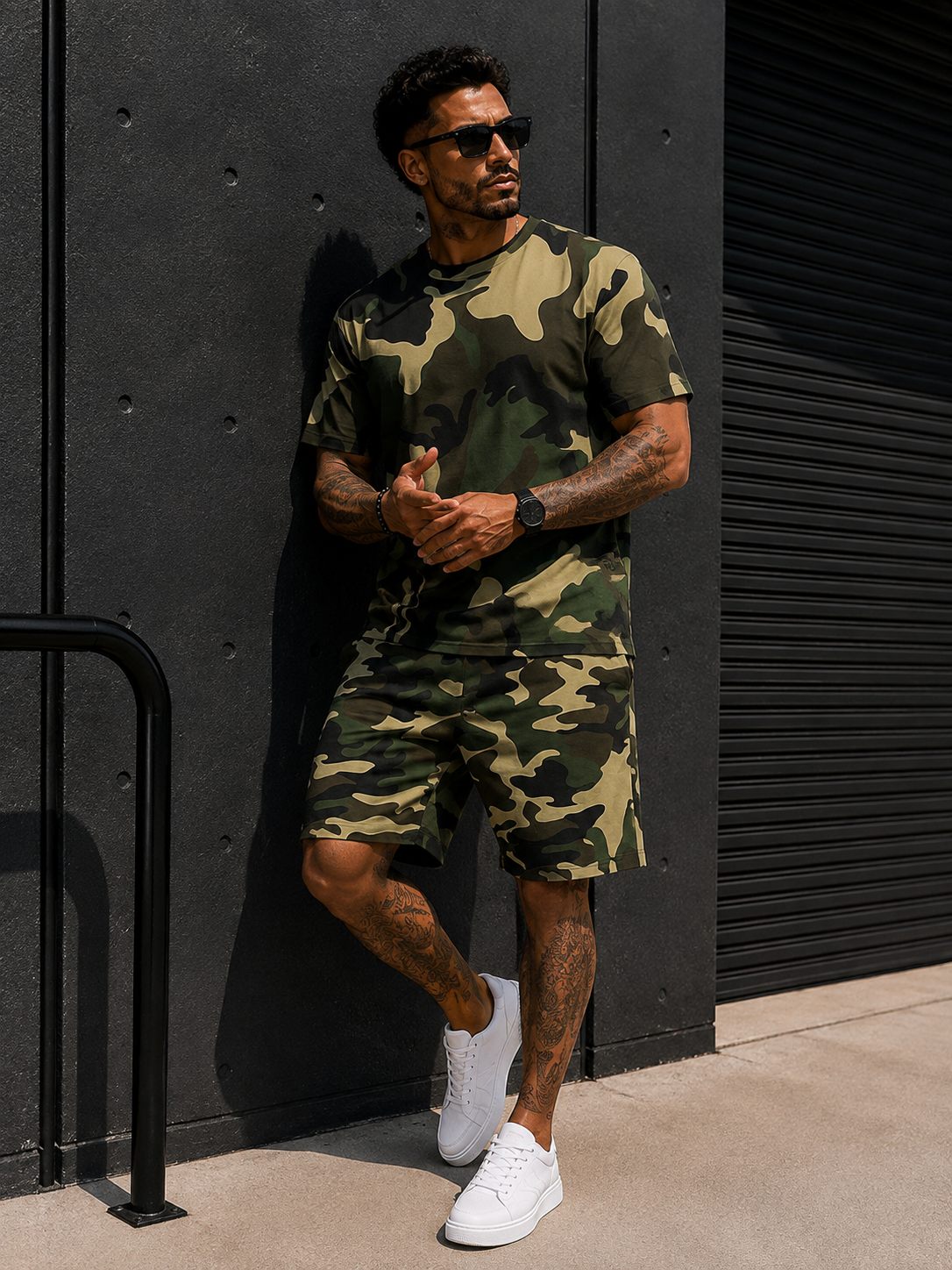Conjunto Camo Urban™ – Camiseta + Shorts de Camuflaje