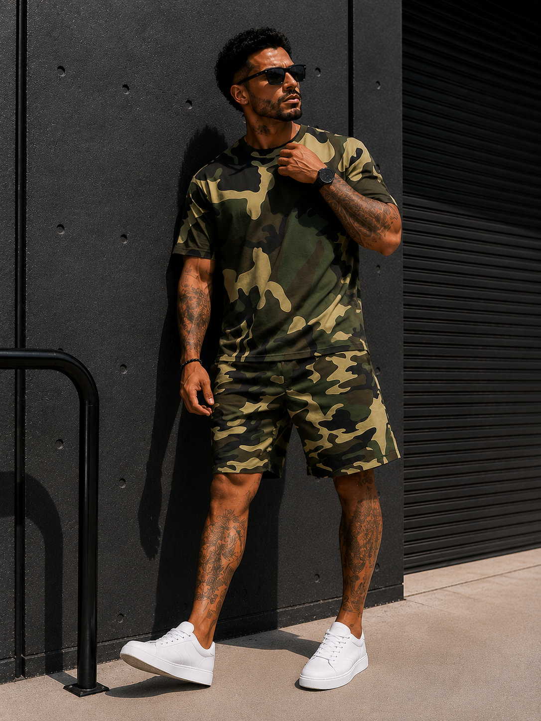 Conjunto Camo Urban™ – Camiseta + Shorts de Camuflaje