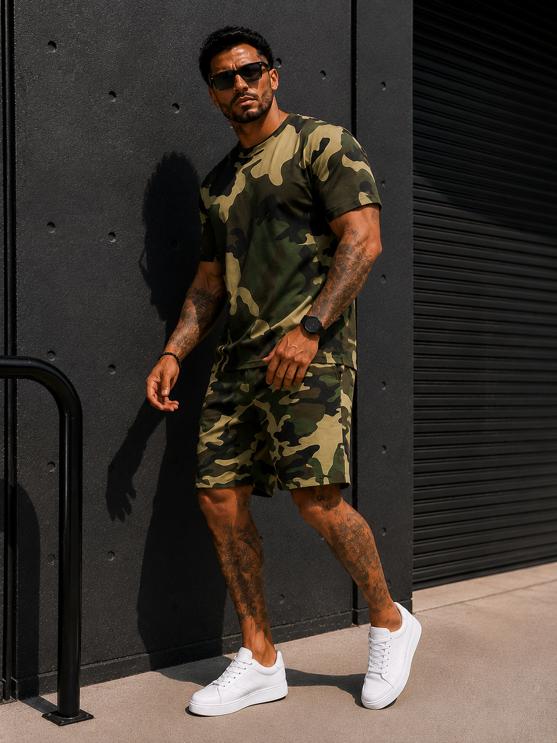 Conjunto Camo Urban™ – Camiseta + Shorts de Camuflaje