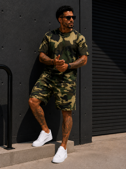 Conjunto Camo Urban™ – Camiseta + Shorts de Camuflaje