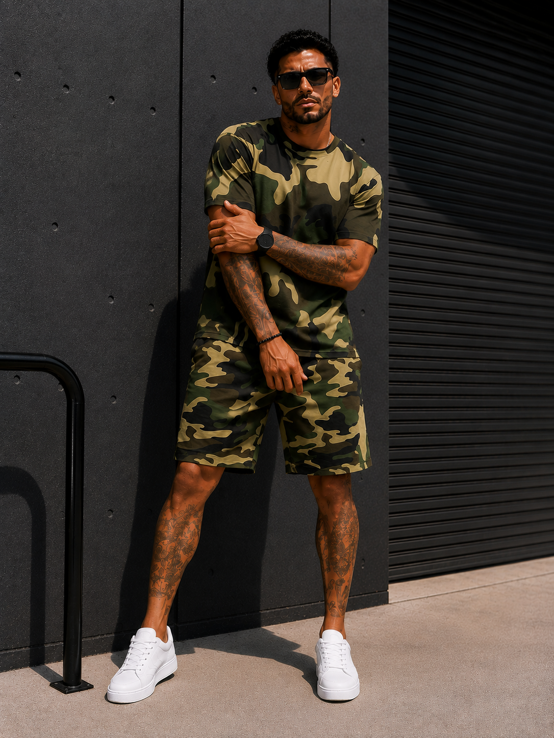 Conjunto Camo Urban™ – Camiseta + Shorts de Camuflaje
