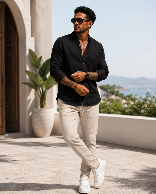 Camisa Bellagio™ – Elegancia Mediterránea para Hombre