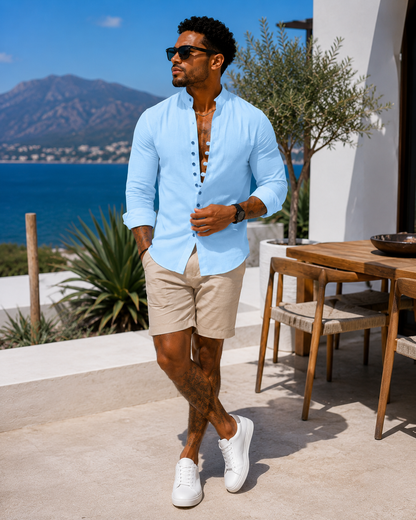 Camisa Bellagio™ – Elegancia Mediterránea para Hombre